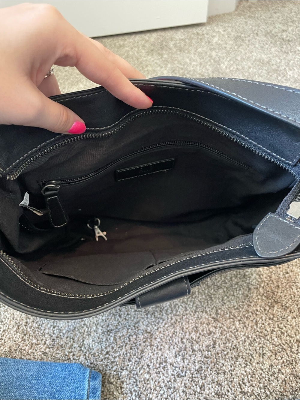 Frye Black Leather Crossbody Saddle Bag - Picture 7 of 8
